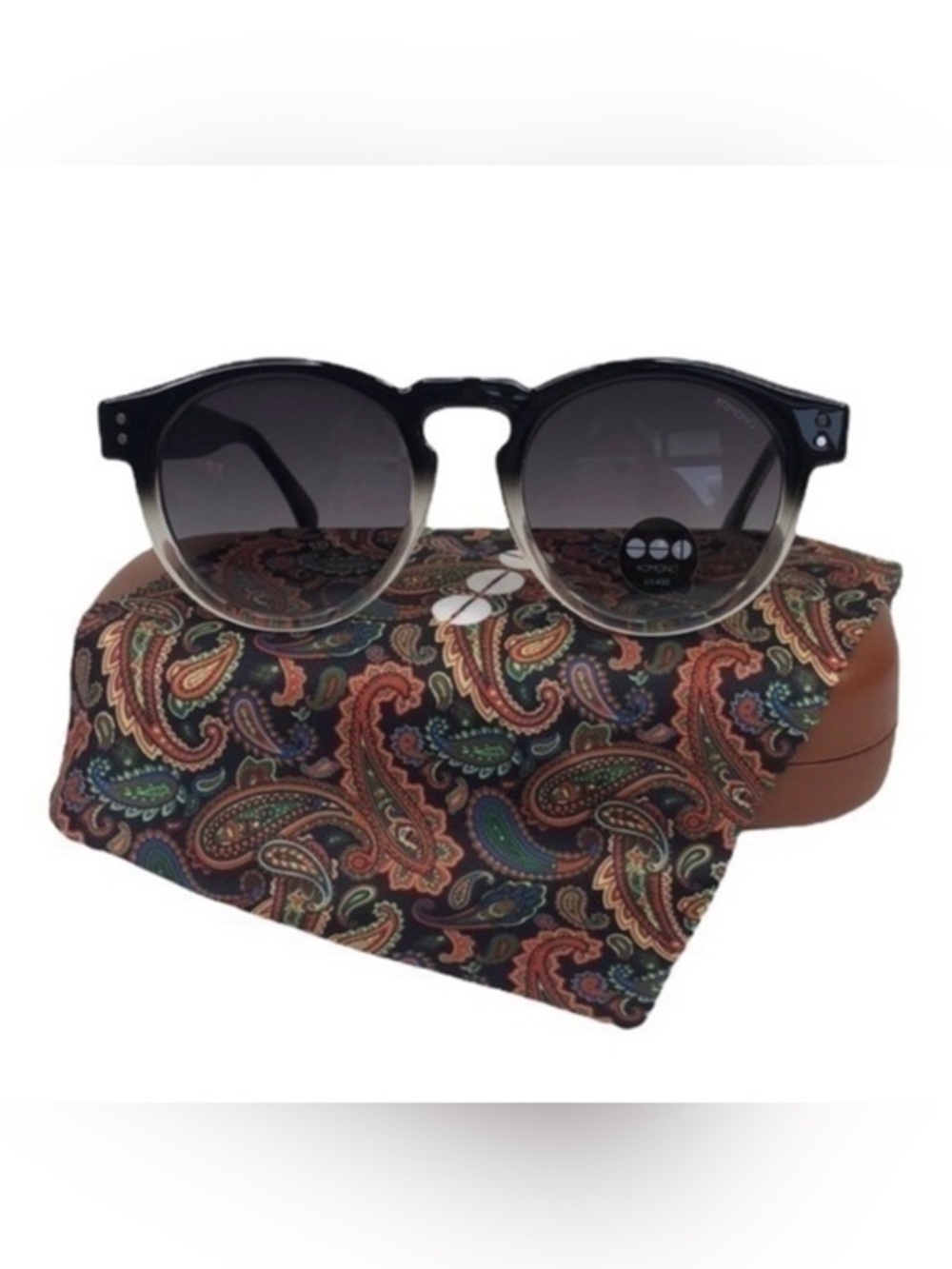 KOMONO Clement Paisley Sunglasses NEW black grey
